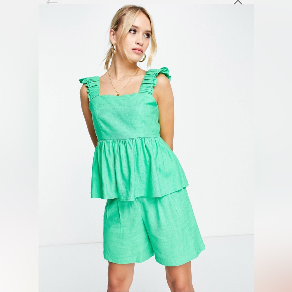 Y.A.S Tailored City Shorts in Irish Green - part of a co-ord set